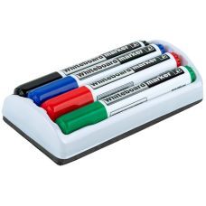 Маркер Whiteboard D2800-80: 4 маркера и магнитный держатель-губка Маркер Whiteboard D2800-80: 4 маркера и магнитный держатель-губка