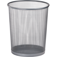Корзина для бумаг, 19 л., круглая, металлическая, серебристая