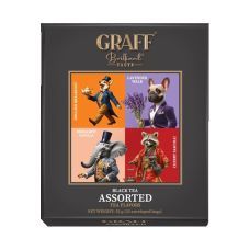 Чай чорний байховий асорті 52.8 г (1.65г*32) пакети-саше, «Асорті чайних смаків» GRAFF Чай чорний байховий асорті 52.8 г (1.65г*32) пакети-саше, «Асорті чайних смаків» GRAFF