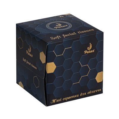 Серветки косметичні 200х200 мм, 80 шт., 2-х шарів, білі Parus