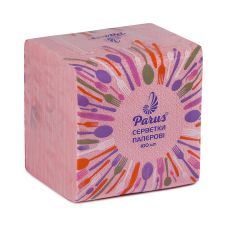 Серветки столові паперові 24х24, 100 шт., в п/п упаковці, рожеві Parus