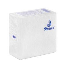 Серветки столові паперові 33х33 см, 100 шт., в п/п упаковці, білі Parus