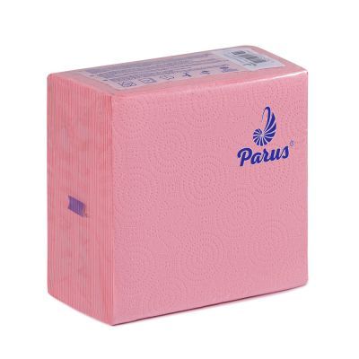 Серветки столові паперові 33х33 см, 100 шт., в п/п упаковці, рожеві Parus