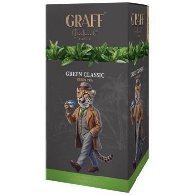 Чай зелений байховий 36г (20*1.8г), сашет, "Green Classic/Класичний зелений" GRAFF