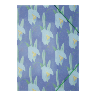 Папка А4 на гумках, SNOWDROP ARABESKI, напівпрозора, фіолетова