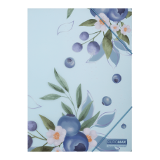 Папка А4 на гумках, BLUEBERRY ARABESKI, напівпрозора, морська хвиля Папка А4 на гумках, BLUEBERRY ARABESKI, напівпрозора, морська хвиля