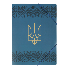 Папка А4 на гумках, UKRAINE DECOR, вишиванка синя