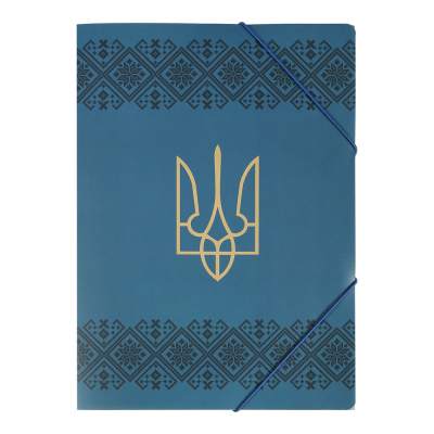 Папка А4 на гумках, UKRAINE DECOR, вишиванка синя