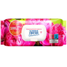 Серветки вологі універсальні, Glamour, 120шт., Summer Fresh