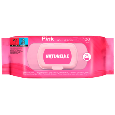 Серветки вологі універсальні, PINK, 100шт., NATURELLE