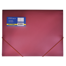Папка на резинках, А4, глянцевый непрозр. пластик, красная
