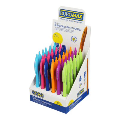 Ручка масляная автоматическая HOLLY TOUCH, RUBBER TOUCH, 0,7 мм, синие чернила