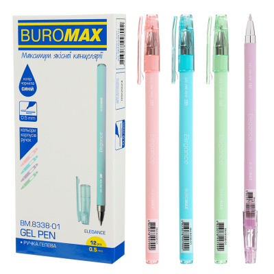 Гелевая ручка 0.5мм, Elegance, непрозрачный корпус, синяя