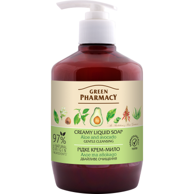 Мыло жидкое "Зеленая Аптека", 460 мл, Алоэ и авокадо