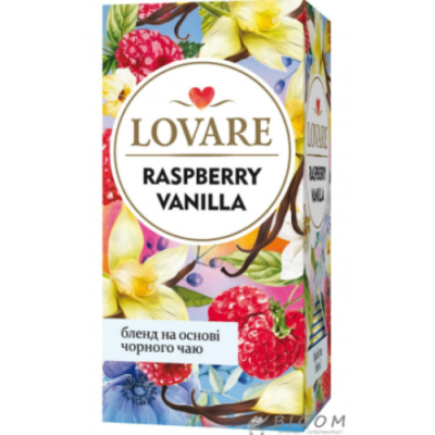 Чай Lovare Raspberry Vanilla 24 пакета по 2 г в индивидуальных конвертах