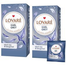 Чай Lovare Earl Grey с ароматом бергамота 24 пакета по 2 г в индивидуальных конвертах
