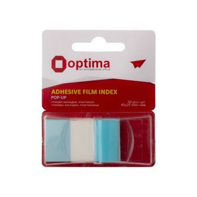 Стикеры-закладки Optima, 45х25, синие, 50 шт.