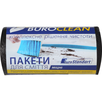 Пакеты для мусора 35л/30шт EuroStandart, прочные, черные BuroClean