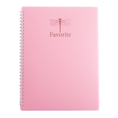 Блокнот для записей FAVOURITE, PASTEL, А4, 80 л., клетка, пластиковая обложка, розовая
