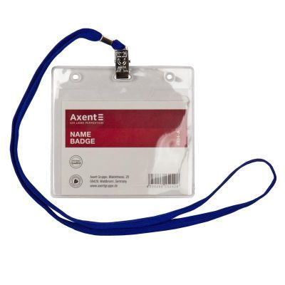 Бейдж на шнурке горизонтальный прозрачный 4504 (100х80 мм)