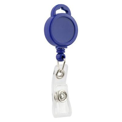 Клип-рулетка для бейджа, синий, 4519