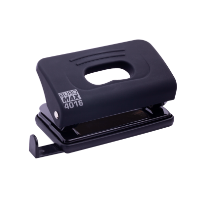 Дырокол пластиковый, RUBBER TOUCH, до 10 л., 120х58х59 мм, черный