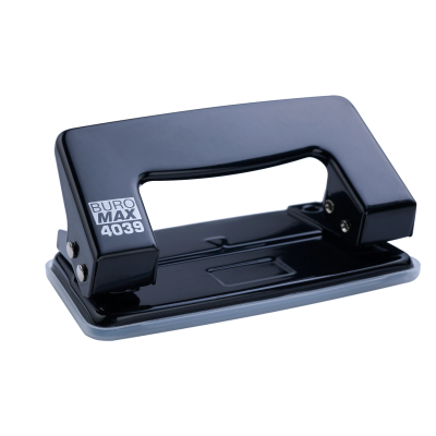 Дырокол металлический, JOBMAX, до 10 л., 100х55х50 мм, черный