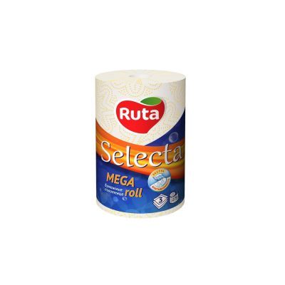 Полотенца целлюлозные "Selecta Mega roll", 1 рул., на гильзе, 3-х сл., белый RUTA