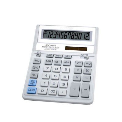 Калькулятор SDC-888 ХWH бело-серый 12 разрядов (SDC-888 XWH)
