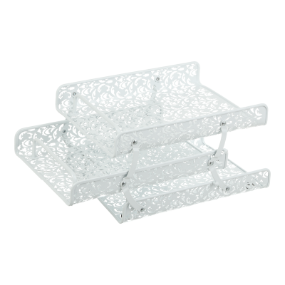 Лоток горизонтальный "3 в 1", BAROCCO, металлический, белый