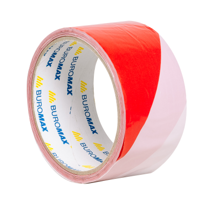 Лента сигнальная 48мм х 50м, красно-белая