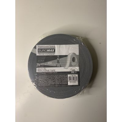 Лента светоотражающая, 2,5 см, 100м, R>250, серебрянная