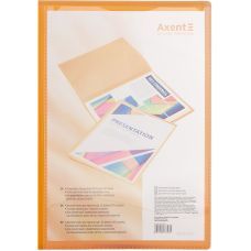 Дисплей-книга с карманом, А4, 20 файлов, прозрачная оранжевая