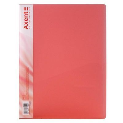 Папка с прижимом, A4, прозрачная красная