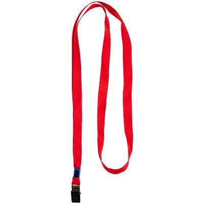 Шнурок для бейджа с метал. клипом, красный, 4532