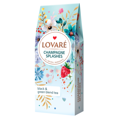 Чай бленд чёрного и зелёного 80г, лист, "Champagne Splashes", LOVARE