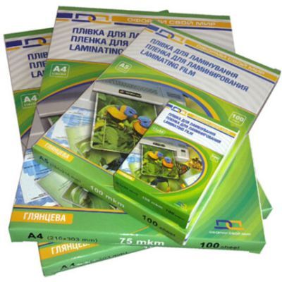 Пленка для ламинирования глянцевая D&A 54х86 мм, 250 мкн, 100 шт