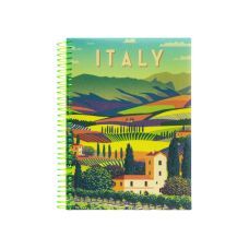 Блокнот "Travelling: ITALIA" А5, пластиковая обл., спираль, 80 л., клетка