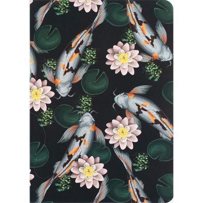 Книга записная Fish A5, 80 л. кл., зелено-белая