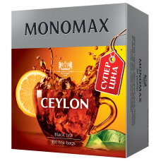 Чай чёрный 1.5г*100, пакет, CEYLON TEA "СУПЕР ЦЕНА", МОNОМАХ