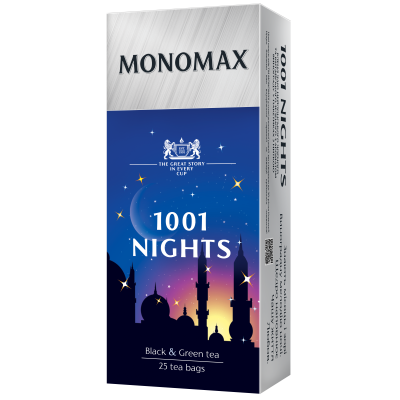 Чай бленд чёрного и зелёного 1.5г*25, пакет, 1001 NIGHTS, МОNОМАХ