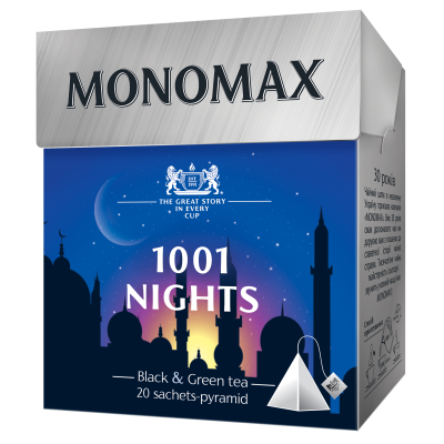 Чай бленд чёрного и зелёного 2г*20, пакет, 1001 NIGHTS, МОNОМАХ