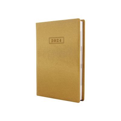 Ежедневник датированный 2024, MINK, золото, металлик, А5