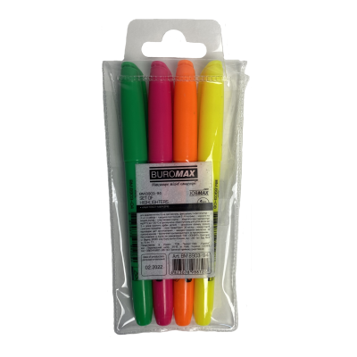 Набор з 4х текст-маркеров, JOBMAX, 2-4 мм, круглые