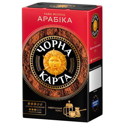 Кофе молотый Черная Карта Арабiка, вак.уп. 230г