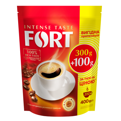 Кофе растворимый Fort в гранулах, пакет 400г