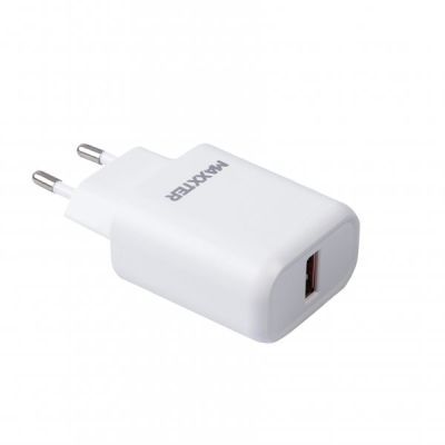 Мережевий зарядний пристрій, 1 USB + кабель USB-A to Type-C (Quick Charge 3.0) 5V/2.4A-9V/1.2A
