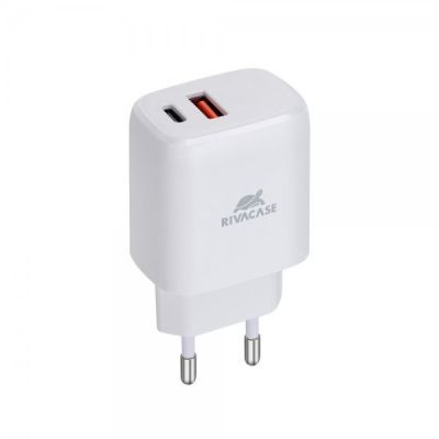 Мережевий зарядний пристрій, 1 USB-A + 1 Type-C, QC 3.0+PD 20 Вт, білий