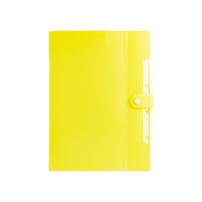 Папка на 6 отделений на кнопке с расширением, светло-лимонная