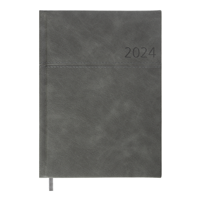 Ежедневник датир. 2024 ORION, A5, серый, иск.кожа/поролон